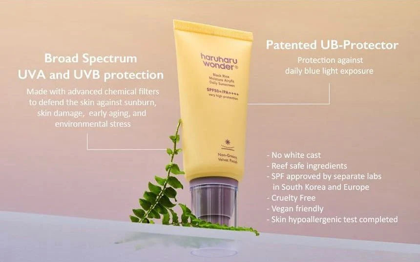 HARUHARU WONDER - Black Rice Moisture Airyfit Daily Sunscreen SPF50+ PA++++ - 50ML