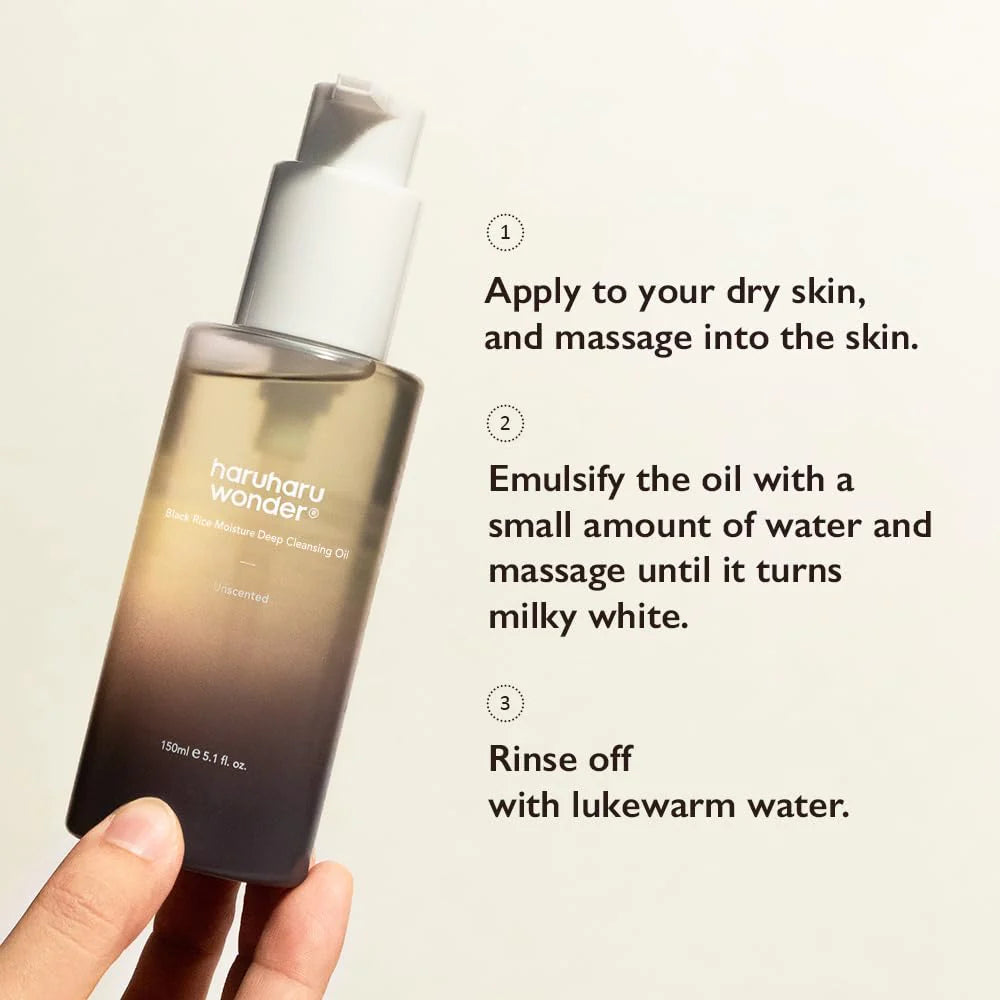 HARUHARU WONDER - Black Rice Moisture Deep Cleansing Oil (Unscented) - 150ML