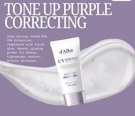 D'ALBA - Waterfull Purple Correcting Tone-Up Sun Cream - 50ML
