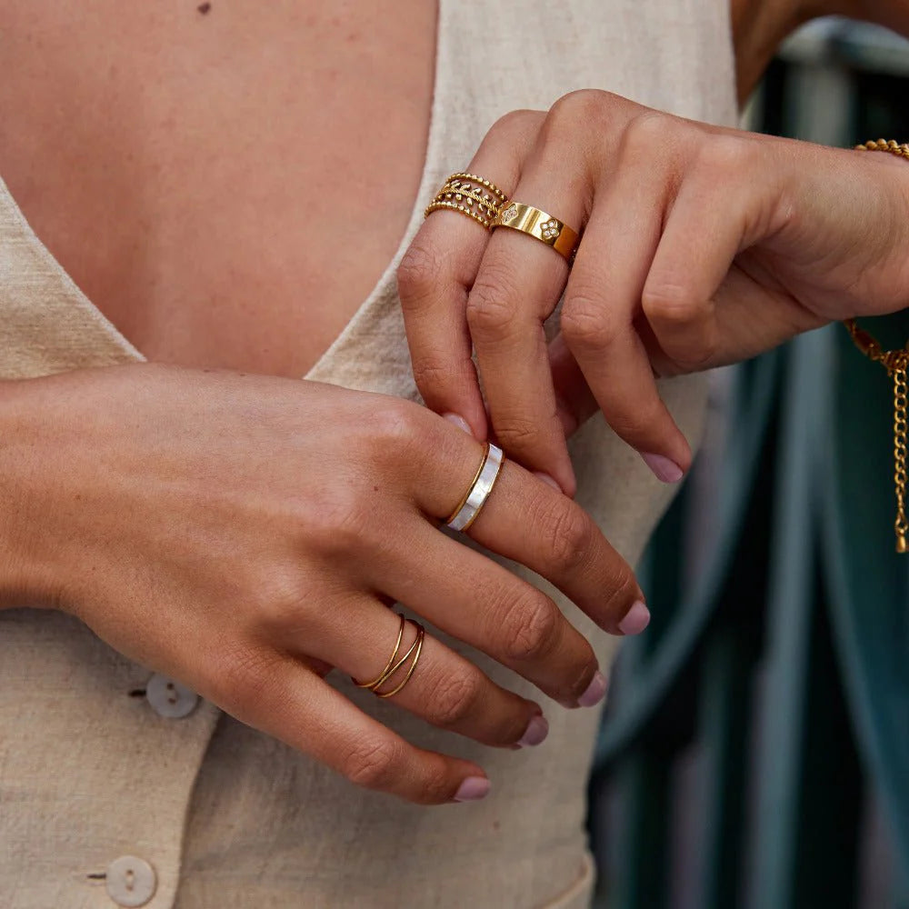 BEAUTIFUL EARTH - IVORY PEARL GOD RING - SIZE 8