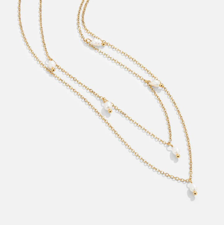 BEAUTIFUL EARTH - KAYLA PEARL DROP LAYERED NECKLACE