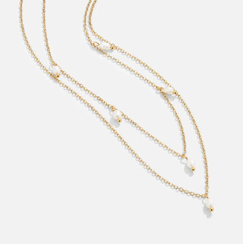 BEAUTIFUL EARTH - KAYLA PEARL DROP LAYERED NECKLACE