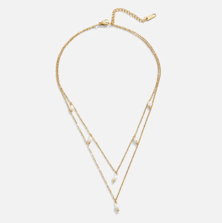 BEAUTIFUL EARTH - KAYLA PEARL DROP LAYERED NECKLACE
