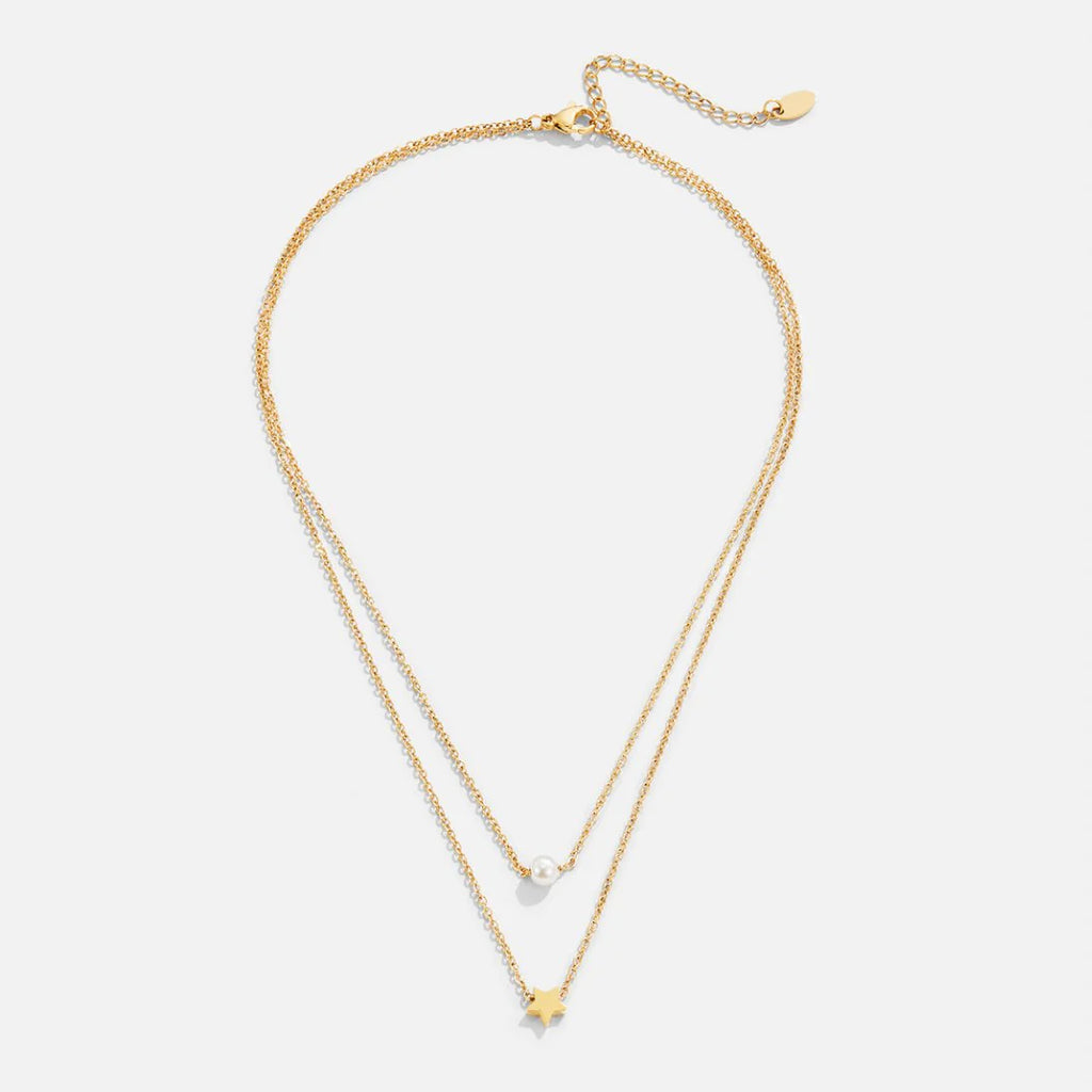 BEAUTIFUL EARTH - LAYERED GOLD STAR & PEARL NECKLACE
