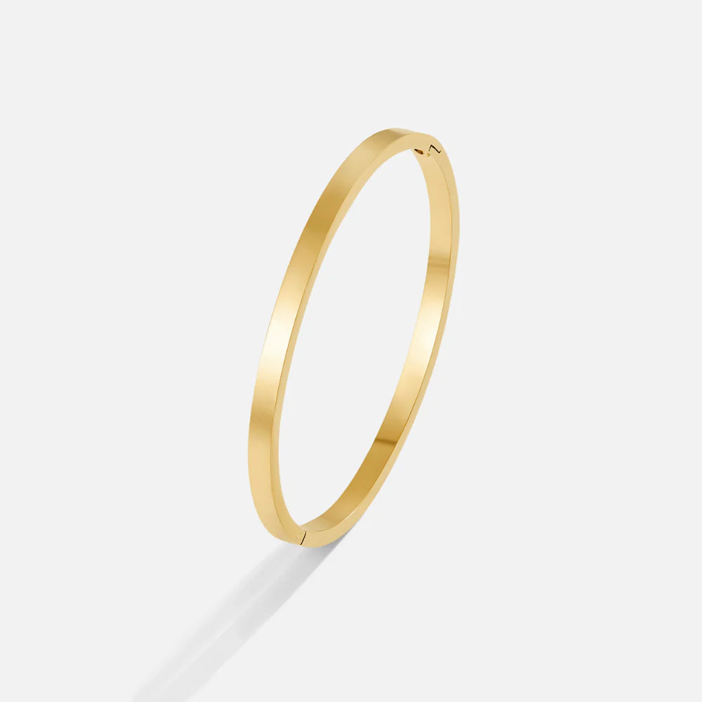 BEAUTIFUL EARTH - POLISHED GOLD CUFF BANGLE
