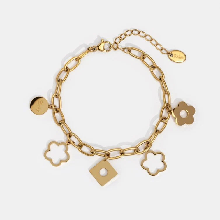 BEAUTIFUL EARTH - GOLD DAISY CHARM BRACELET