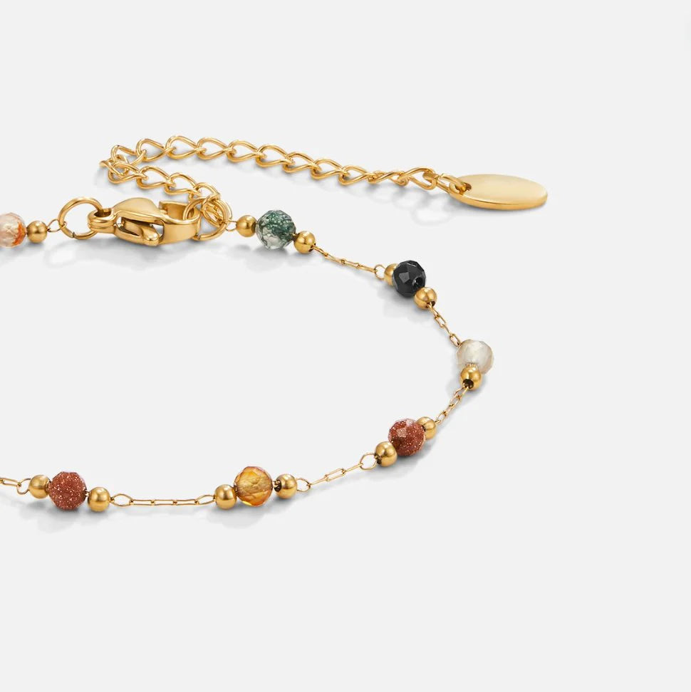 BEAUTIFUL EARTH - MIXED GEMSTONE STATION BRACELET