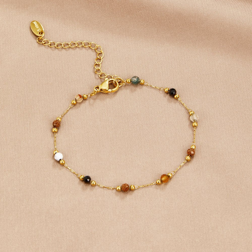 BEAUTIFUL EARTH - MIXED GEMSTONE STATION BRACELET