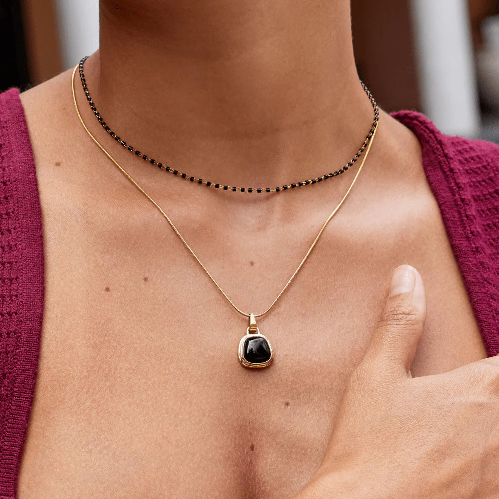 BEAUTIFUL EARTH - MAISIE BLACK BEAD NECKLACE