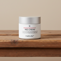 Medicube Red Cream on Rustic Wooden Bench