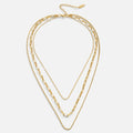 BEAUTIFUL EARTH - TRIPLE LAYERED CHAIN NECKLACE – 18 K GOLD