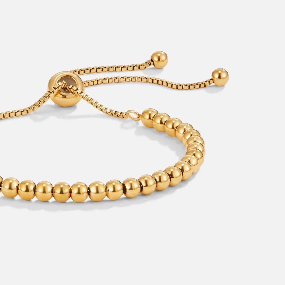 BEAUTIFUL EARTH - GOLD BEADED ADJUSTABLE BRACELET
