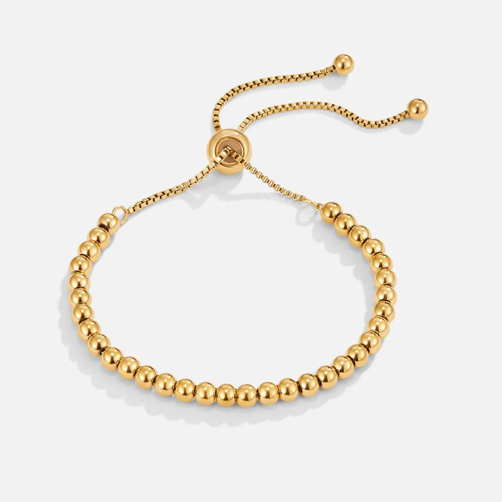 BEAUTIFUL EARTH - GOLD BEADED ADJUSTABLE BRACELET
