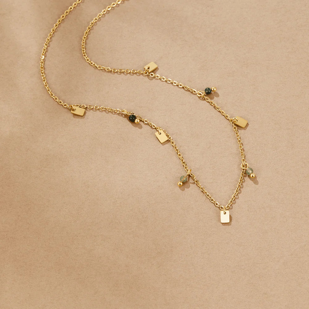 BEAUTIFUL EARTH - TARA GOLD SQUARE DROPLET NECKLACE