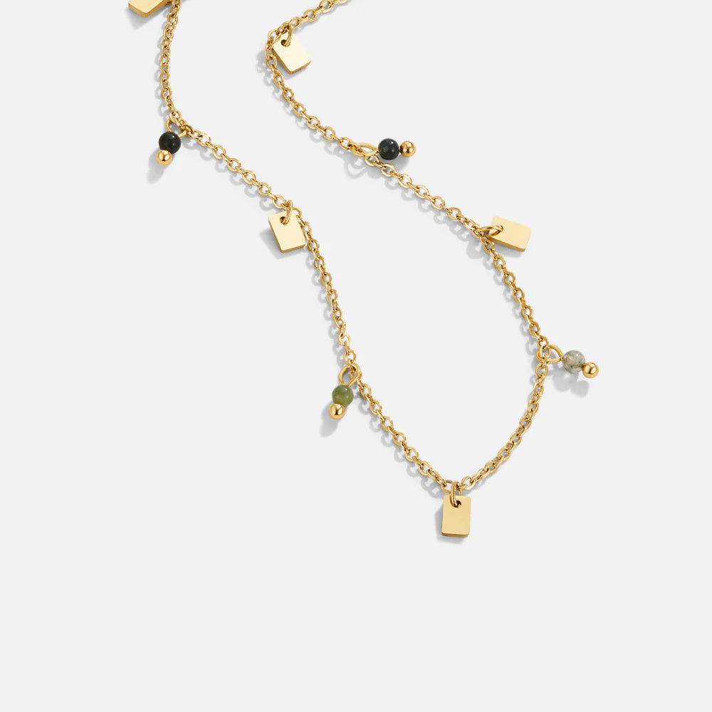 BEAUTIFUL EARTH - TARA GOLD SQUARE DROPLET NECKLACE