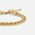 BEAUTIFUL EARTH - ROPE & SNAKE CHAIN DOUBLE BRACELET – 18K GOLD