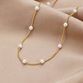 BEAUTIFUL EARTH - PEARL STATION 18K GOLD NECKLACE