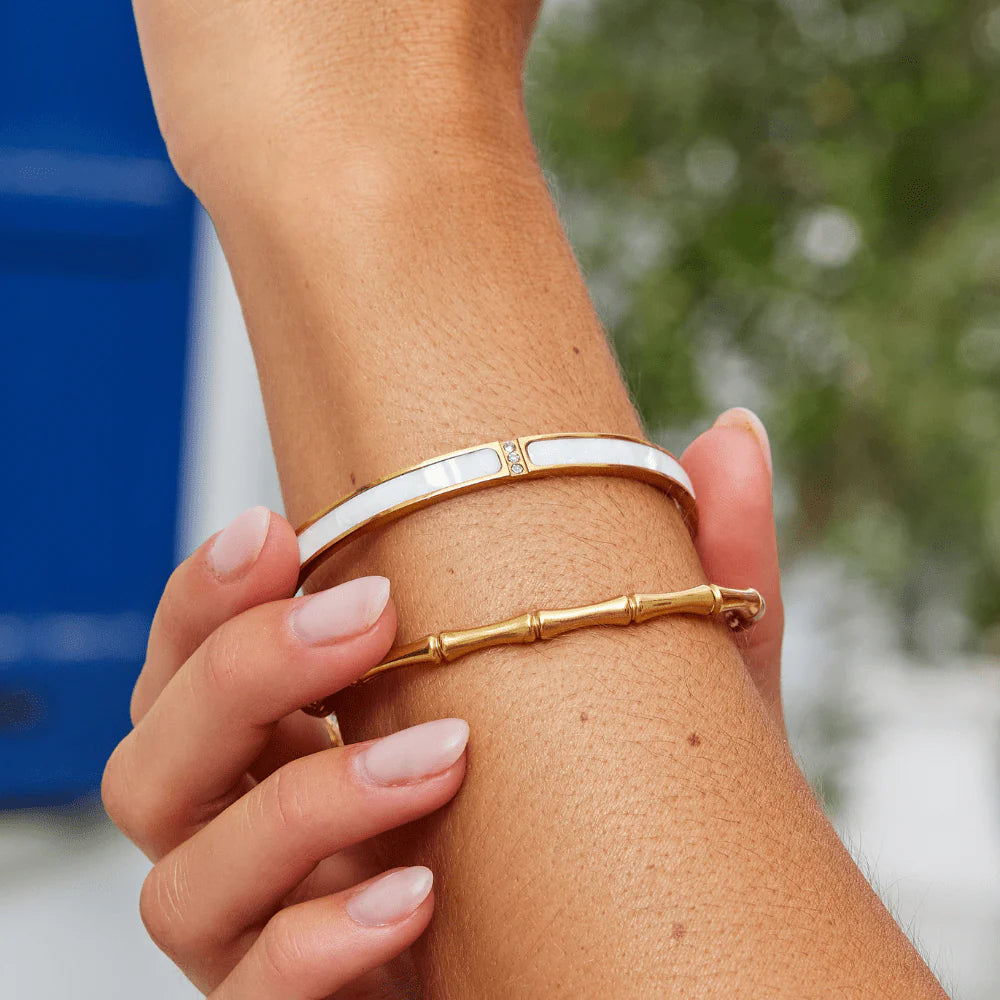 BEAUTIFUL EARTH - WHITE SAHARA GOLD BANGLE
